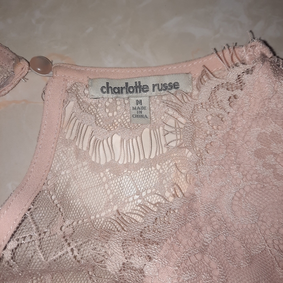 Charlotte Russe Lace Romper in Blush Pink - Picture 10 of 13